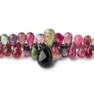 3x1.5-11.5x7mm Multi Color Tourmaline Faceted Tear Drops 17.5 inch 251 Beads AAA (ONLINE ORDER ONLY)