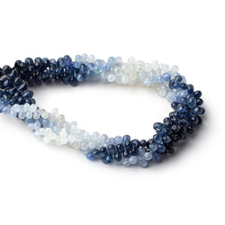 3x2-5x3mm Blue and White Sapphire Faceted Tear Drop Beads 7.5 inch 140 pcs (ONLINE ORDER ONLY)