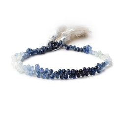 3x2-5x3mm Blue and White Sapphire Faceted Tear Drop Beads 7.5 inch 140 pcs (ONLINE ORDER ONLY)