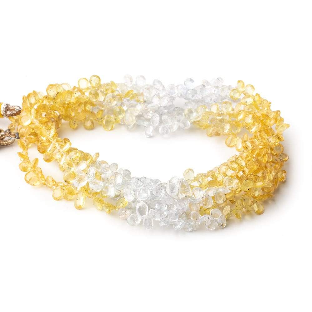 3x2-5x3mm Yellow and White Sapphire Faceted Pear Beads 15 inch 238 pcs (ONLINE ORDER ONLY)