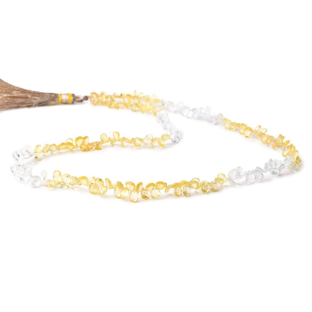 3x2-5x3mm Yellow and White Sapphire Faceted Pear Beads 15 inch 238 pcs (ONLINE ORDER ONLY)