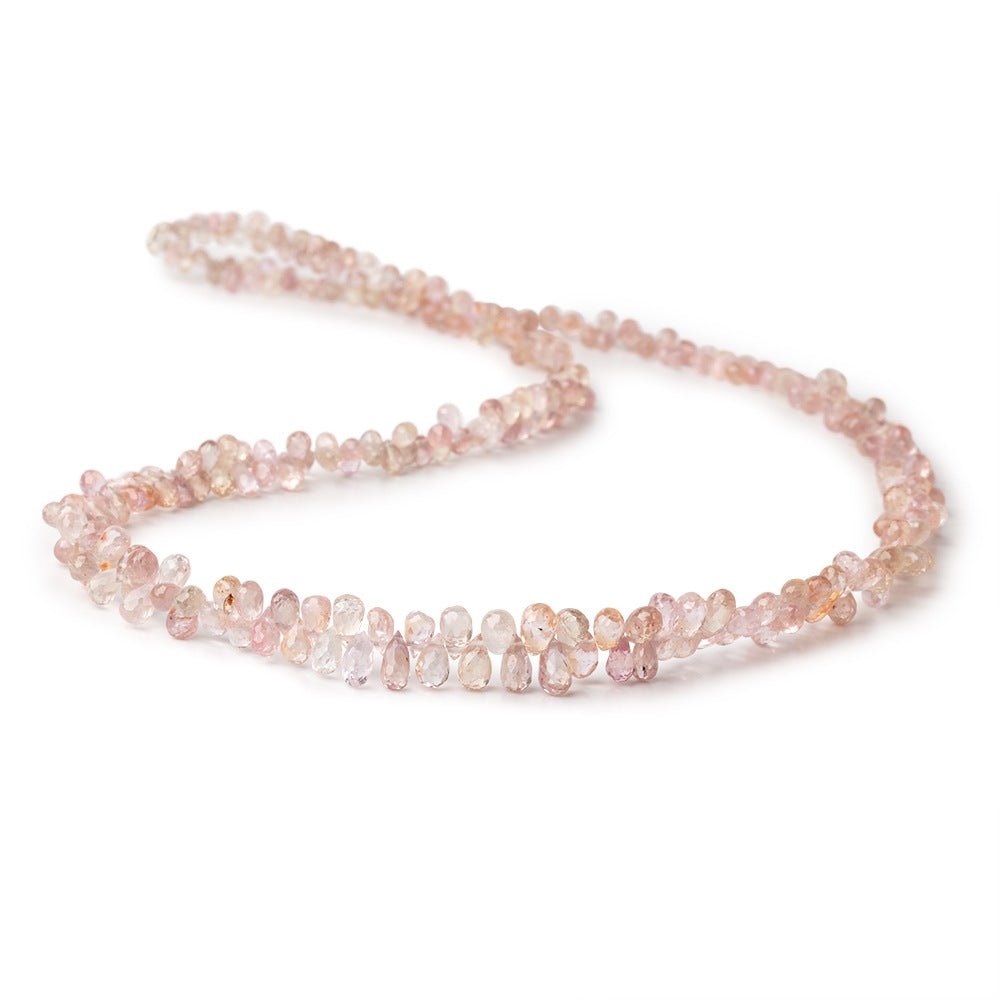 3x2-6x3mm Multi Pink Sapphire Faceted Tear Drop Beads 17 inch 300 pieces AA (ONLINE ORDER ONLY)