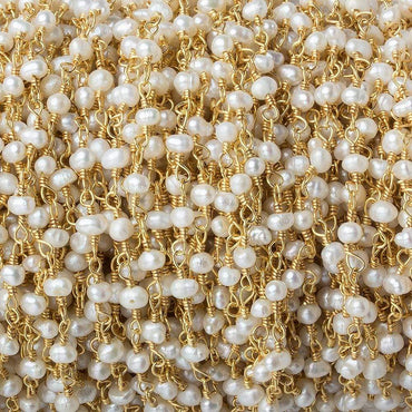 3x2mm Off White Baroque Pearl Gold plated Chain (ONLINE ORDER ONLY)