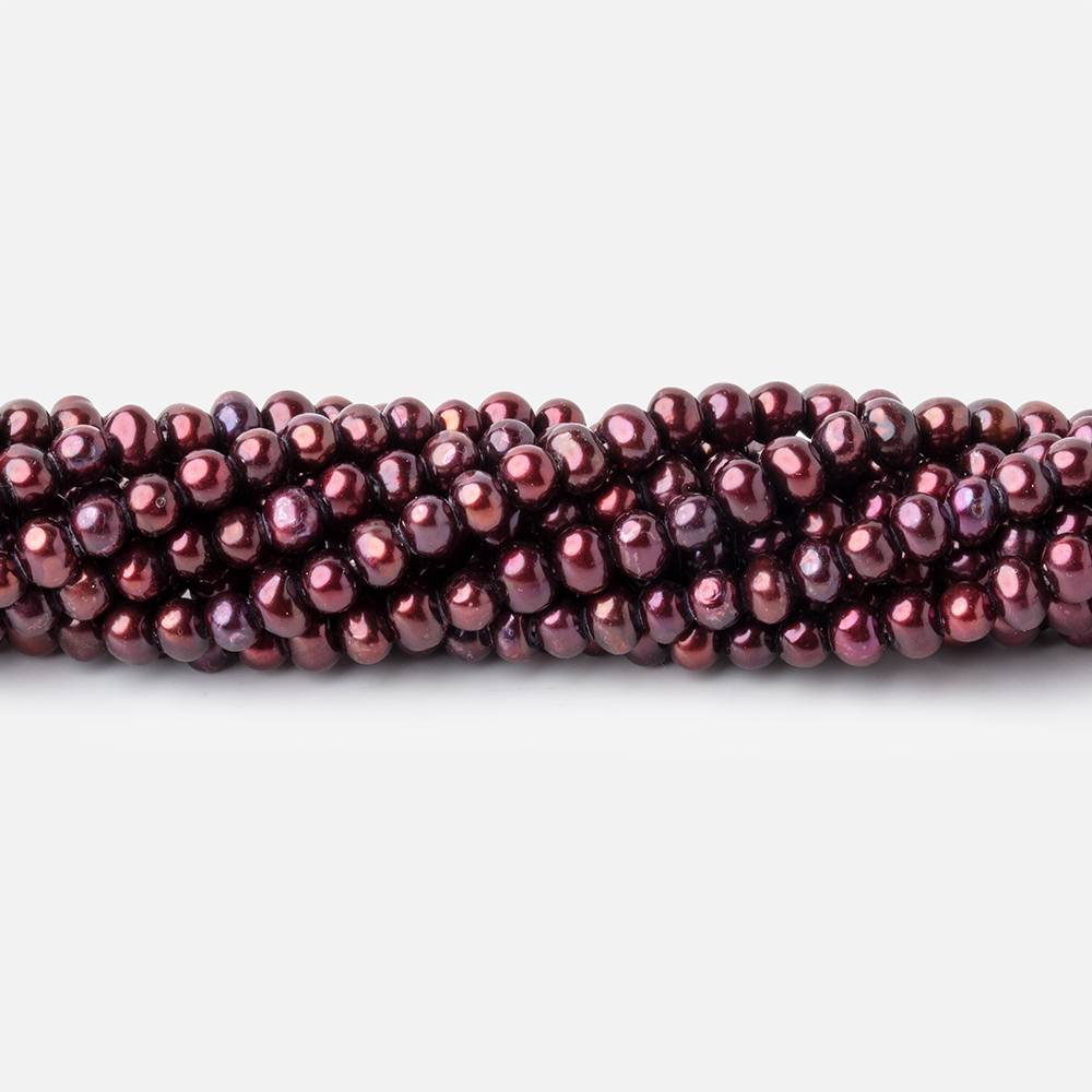 3x2mm Raspberry Side Drilled Off Round Freshwater Pearls 15.5 inch 150 pieces (ONLINE ORDER ONLY)