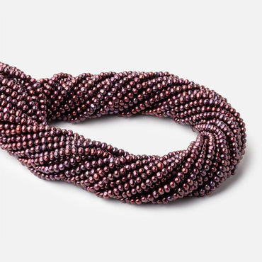 3x2mm Raspberry Side Drilled Off Round Freshwater Pearls 15.5 inch 150 pieces (ONLINE ORDER ONLY)