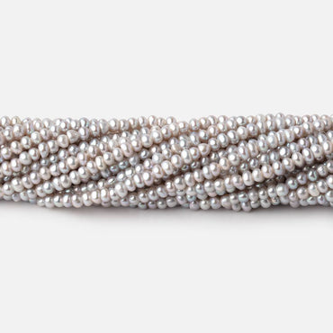 3x2mm Silver Button Center Drilled Freshwater Pearls 15.25 inch 200 pieces AAA (ONLINE ORDER ONLY)