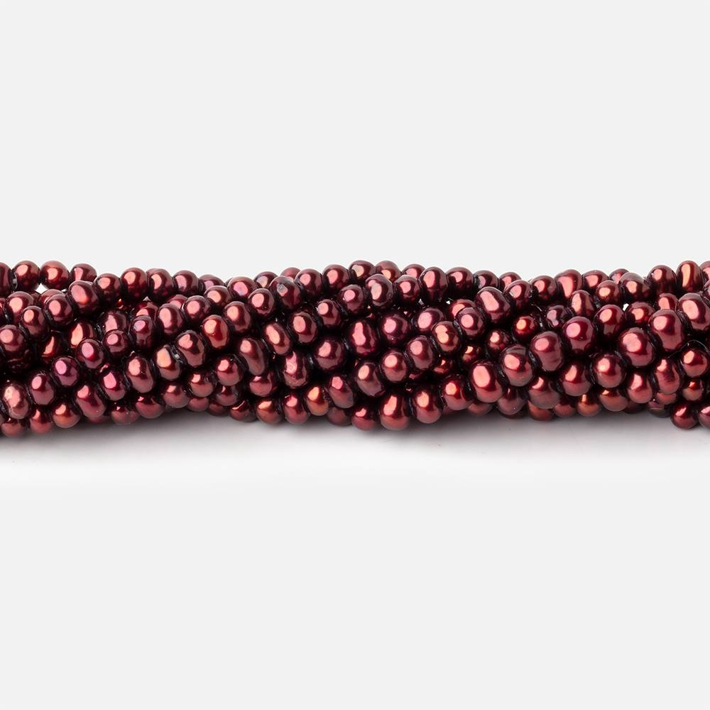 3x2mm Wine Red Off Round Freshwater Pearls 15 inch 172 pieces (ONLINE ORDER ONLY)