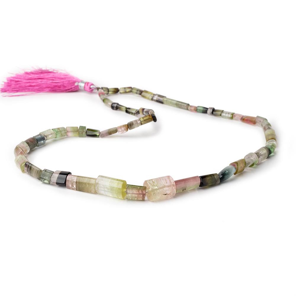 3x3-13x10mm Polychromatic Tourmaline Natural Tubes 18 inch 57 Beads AA (ONLINE ORDER ONLY)
