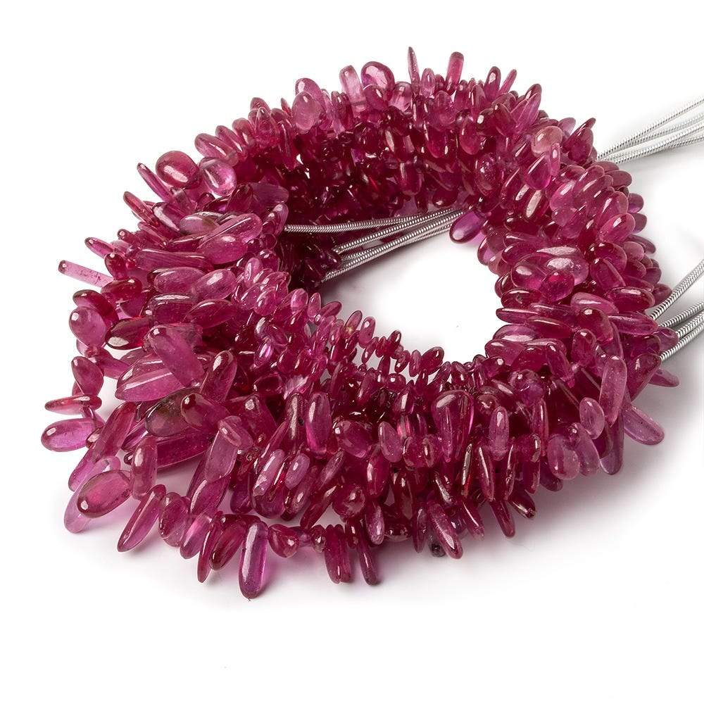 3x3-13x4mm Ruby Top & Front Drilled Plain Nuggets 18 inches 265 beads (ONLINE ORDER ONLY)