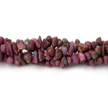 3x4-5x3mm Matte Ruby in Zoisite center drilled Natural Crystals 7.5 inch 78 beads (ONLINE ORDER ONLY)