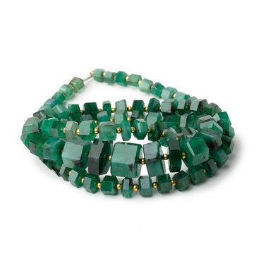 3x4-8x10mm Emerald Hex Cut Beads 20 inch 88 pieces AAA (ONLINE ORDER ONLY)