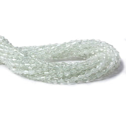 5x3mm Prasiolite Straight Drilled Faceted Tear Drops 14.5 inch 90 Beads (ONLINE ORDER ONLY)