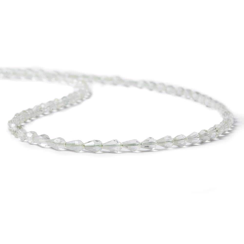 5x3mm Prasiolite Straight Drilled Faceted Tear Drops 14.5 inch 90 Beads (ONLINE ORDER ONLY)
