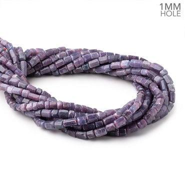 3x6-7x5mm Natural Ruby Natural Crystal Tube Beads 16 inch 58 pieces 1mm Hole (ONLINE ORDER ONLY)