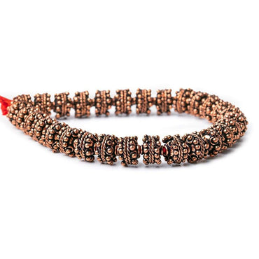 3x9x9mm Antiqued Copper Bead Cap with Bali Granulated Design 8 inch 56 pcs (ONLINE ORDER ONLY)