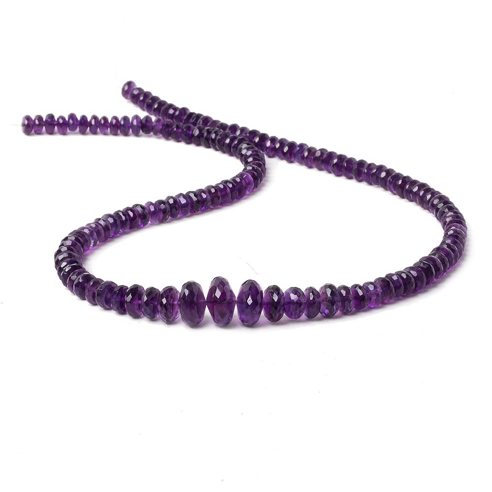 4-10mm Amethyst faceted rondelle beads 16 inch 106 pieces AA (ONLINE ORDER ONLY)