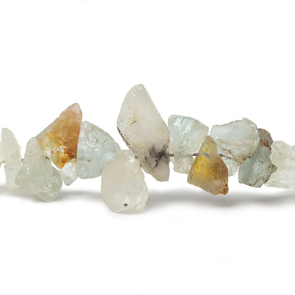 4-10mm Aquamarine & Helidor Natural Crystal Beads 14 inch 128 beads (ONLINE ORDER ONLY)