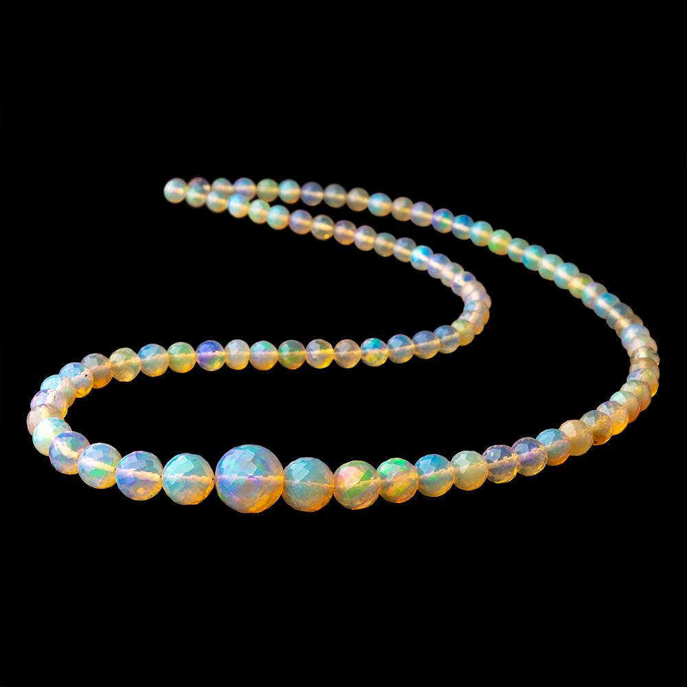 4-10mm Ethiopian Opal Faceted Round Beads 16.5 inch 88 pieces AAA (ONLINE ORDER ONLY)