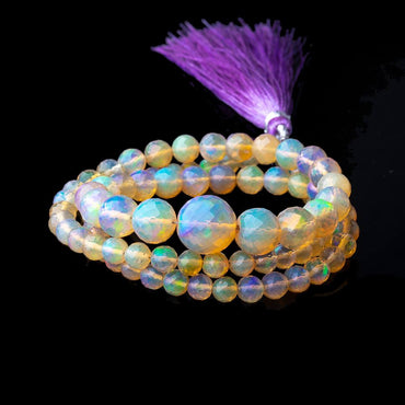 4-10mm Ethiopian Opal Faceted Round Beads 16.5 inch 88 pieces AAA (ONLINE ORDER ONLY)