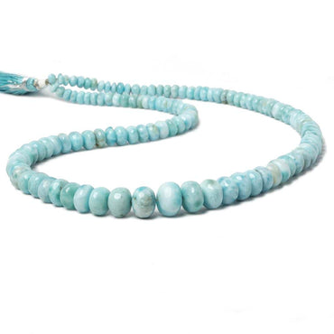 4-10mm Larimar plain rondelle beads 18 inch 130 pieces AA (ONLINE ORDER ONLY)