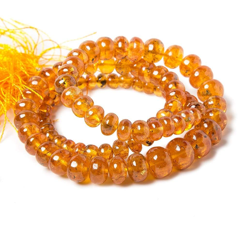 4-10mm Mandarin Garnet Plain Rondelle Beads 16 inch 60 beads AAA Grade (ONLINE ORDER ONLY)