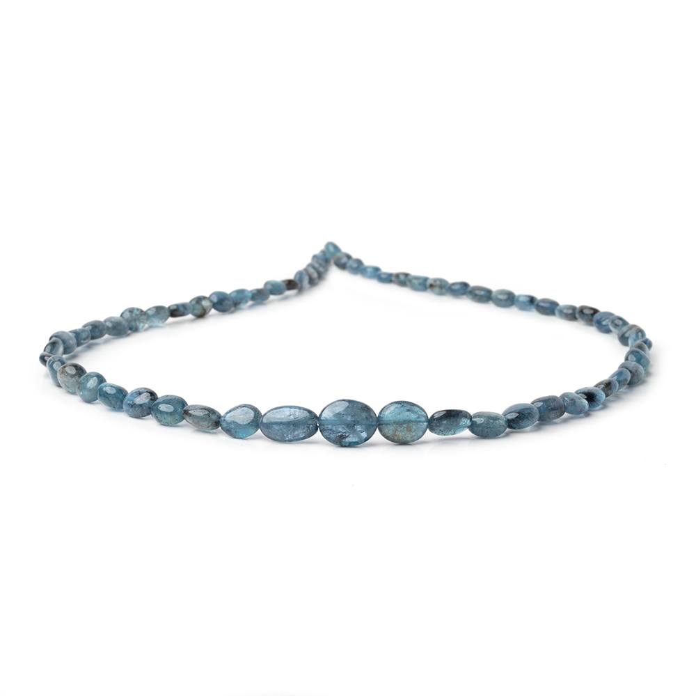 4-10mm Moss Aquamarine Plain Oval Beads 17.5 inch 64 pieces (ONLINE ORDER ONLY)