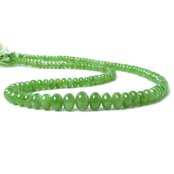 4-10mm Tsavorite Garnet Beads Plain Rondelle 18 inch 135 pieces (ONLINE ORDER ONLY)