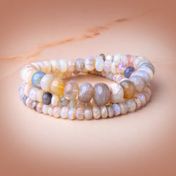 4-11.5mm Australian Opal Plain Rondelle Beads 20 inch 130 pieces AAA (ONLINE ORDER ONLY)