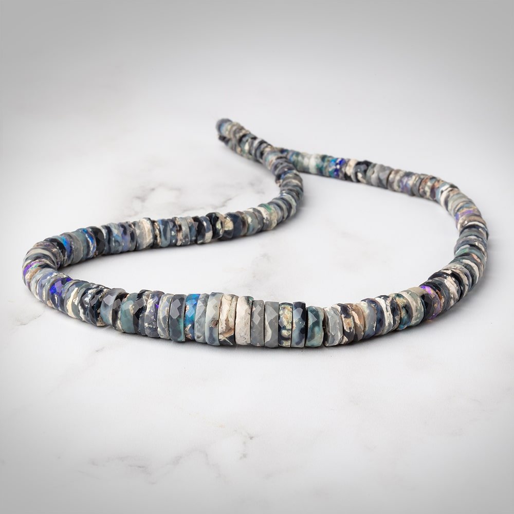 4-12.5mm Australian Opal Faceted Heishi Beads 16 inch 178 pieces AAA (ONLINE ORDER ONLY)