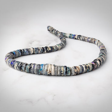 4-12.5mm Australian Opal Faceted Heishi Beads 16 inch 178 pieces AAA (ONLINE ORDER ONLY)