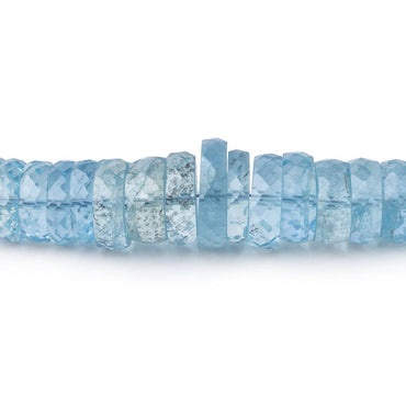 4-12mm Brazilian Aquamarine Faceted Heishi Beads 18 inch 178 pieces AAA (ONLINE ORDER ONLY)
