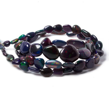 4 - 12mm Ethiopian Wollo Black Opal Plain Nugget Beads 60 pieces AA Grade (ONLINE ORDER ONLY)