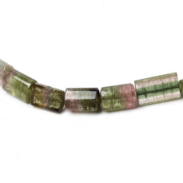 4-12mm Polychromatic Tourmaline Natural Crystal Tube Beads, AA Grade 50 peices (ONLINE ORDER ONLY)