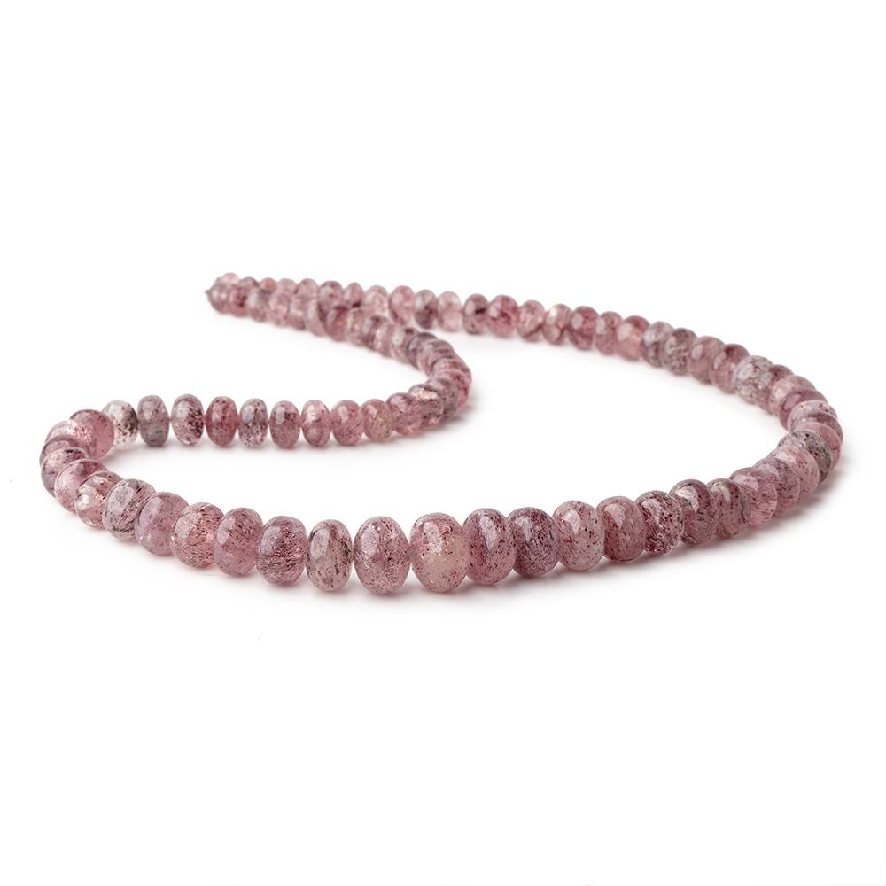 4-12mm Strawberry Quartz Plain Rondelle Beads 18 inch 88 pieces (ONLINE ORDER ONLY)