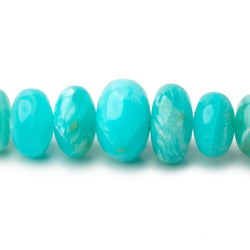 4-13mm Peruvian Blue Opal Plain Rondelles 20 inch 115 Beads AAA (ONLINE ORDER ONLY)