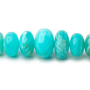 4-13mm Peruvian Blue Opal Plain Rondelles 20 inch 115 Beads AAA (ONLINE ORDER ONLY)