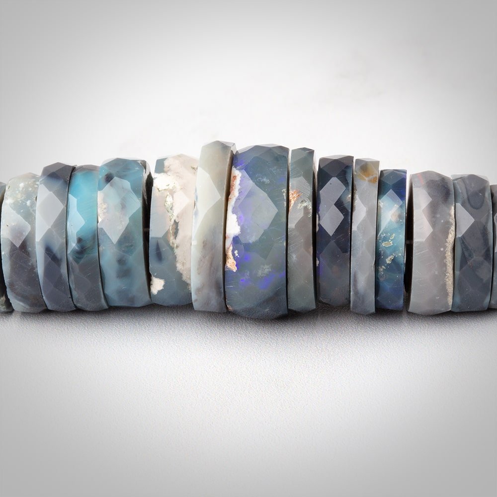 4-14mm Australian Opal Faceted Heishi Beads 18 inch 235 pieces AAA (ONLINE ORDER ONLY)