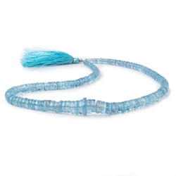 4-14mm Brazilian Aquamarine Faceted Heishi Beads 18 inch 181 pieces AAA (ONLINE ORDER ONLY)
