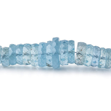 4-14mm Brazilian Aquamarine Faceted Heishi Beads 18 inch 181 pieces AAA (ONLINE ORDER ONLY)