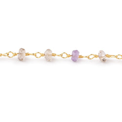 4-4.5mm Ametrine Faceted Rondelle Beads on Vermeil Chain (ONLINE ORDER ONLY)