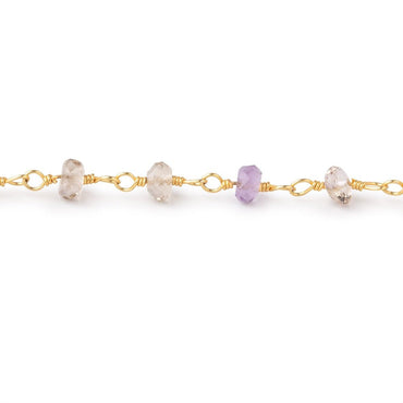 4-4.5mm Ametrine Faceted Rondelle Beads on Vermeil Chain (ONLINE ORDER ONLY)