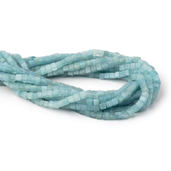 4-4.5mm Aquamarine Plain Cube Beads 14 inch 76 pieces (ONLINE ORDER ONLY)