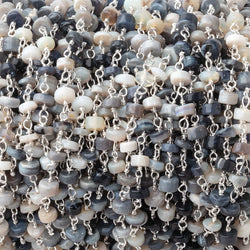 4-4.5mm Australian Opal Plain Heishi Beads on Sterling Silver Chain (ONLINE ORDER ONLY)