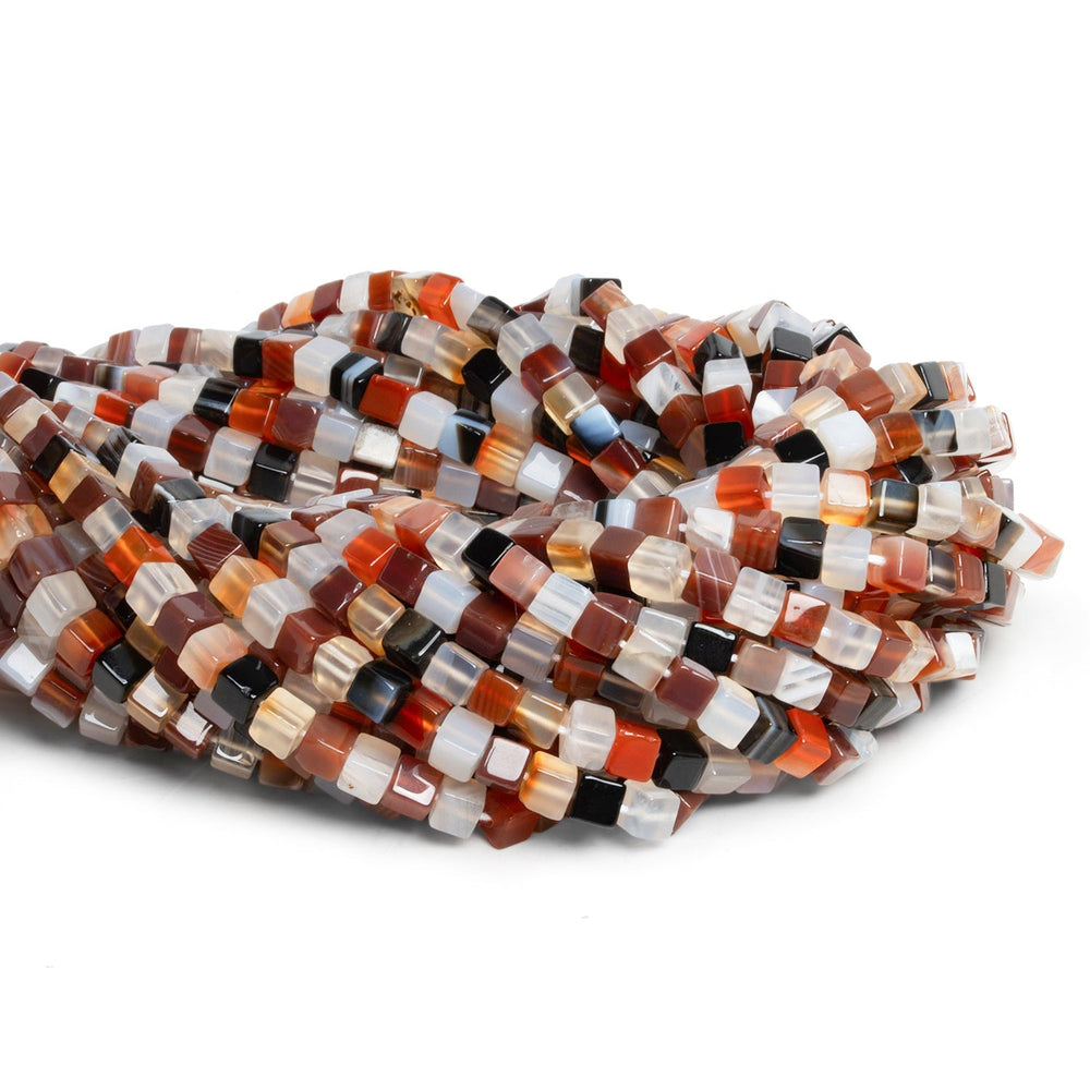4-4.5mm Botswana Agate Plain Cube Beads 14 inch 80 pieces (ONLINE ORDER ONLY)
