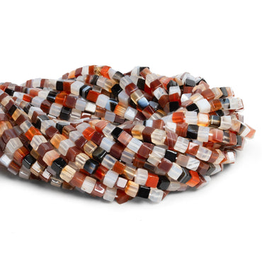4-4.5mm Botswana Agate Plain Cube Beads 14 inch 80 pieces (ONLINE ORDER ONLY)