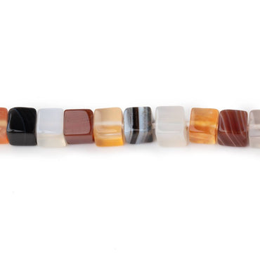 4-4.5mm Botswana Agate Plain Cube Beads 14 inch 80 pieces (ONLINE ORDER ONLY)