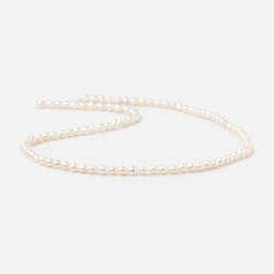4-4.5mm Creamy White Straight Drill Oval Freshwater Pearls 15.25 inch 98 Beads (ONLINE ORDER ONLY)