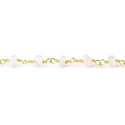 4-4.5mm Crystal Quartz rondelle Gold plated Chain by the foot 38 pieces (ONLINE ORDER ONLY)
