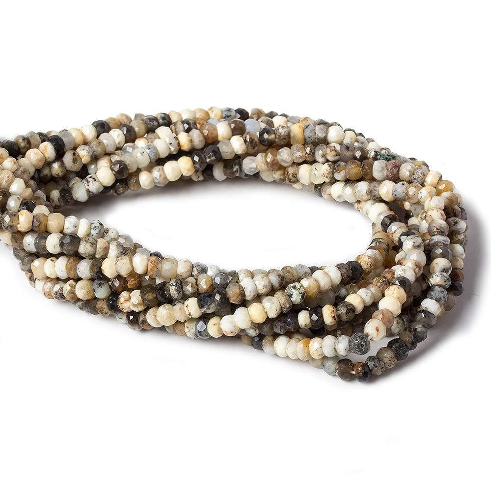4-4.5mm Dendritic Opal faceted rondelle beads 13 inch 110 pieces (ONLINE ORDER ONLY)