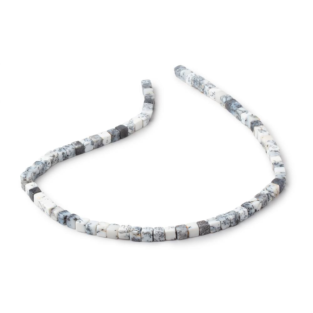 4-4.5mm Dendritic Opal Plain Cube Beads 13.75 inch 78 pieces (ONLINE ORDER ONLY)